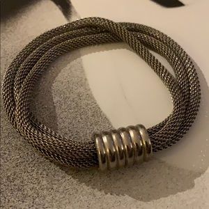 Vintage Gunmetal Mesh Rope Bracelet 8”